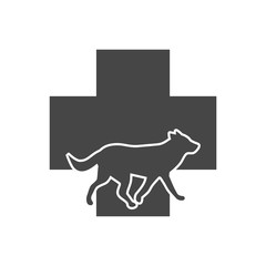 Veterinary icon with medicine symbol, Dog icon