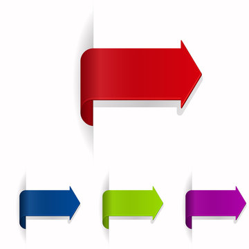 Vector Arrow banners set. Direct shape.