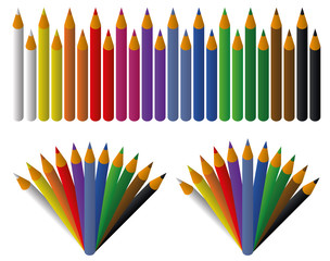 Colored pencils set for design and graphical layouts