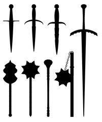 Middle age weapon set