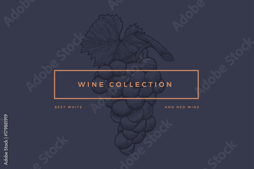 logo template for design of wine card booklet menu for restaurant