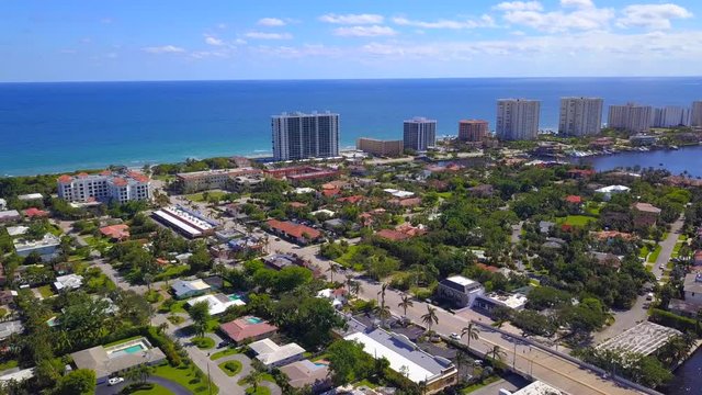 Aerial drone video footage boca Raton Florida coastal city