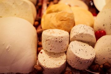 Dairy products at a market