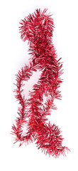 Christmas red garlands isolated on a white background.