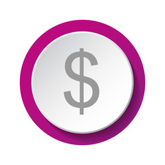 Symbol of USA currency (euro) - 3d icon. Vector. 