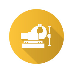 Bench vice flat design long shadow glyph icon