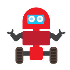 Cute robot isolated on white background, Vector illustration