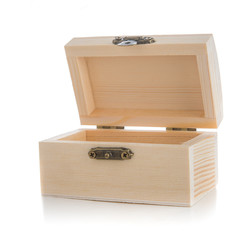 Wood box isolated on white background