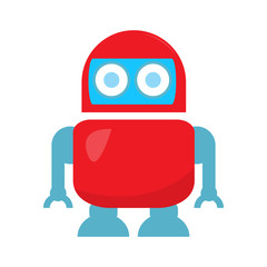 Cute robot isolated on white background, Vector illustration