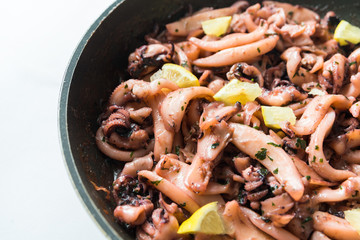Cuttlefish in wet, Mediterranean Food