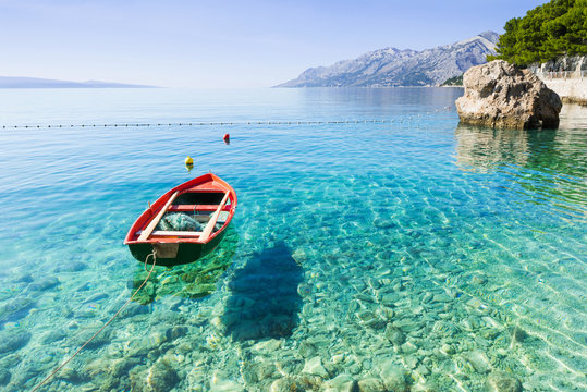 Beautiful bay near Brela town, Makarska rivera, Dalmatia, Croatia