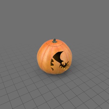 Halloween pumpkin with bat shape
