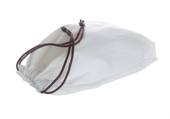 White cotton bag Isolated on white background.
