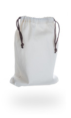 White cotton bag Isolated on white background.