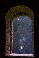 Orion constellations ancient window