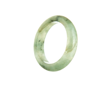 Jade ring green and white on white background