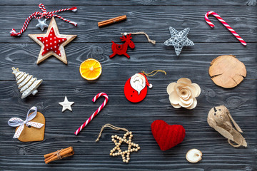 Christmas background, top view