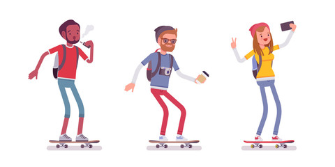 Young sporty skaters © andrew_rybalko
