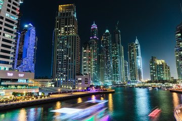 Naklejka premium A view of Dubai Marina at Dusk
