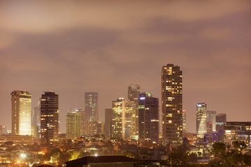 Obraz na płótnie Canvas View of the evening Tel Aviv. Israel.