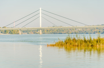 Brige of Liberty crossing the Dunabe river in Novi Sad, Vojvodina