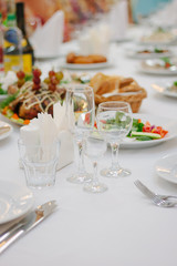 Glass at christmas table