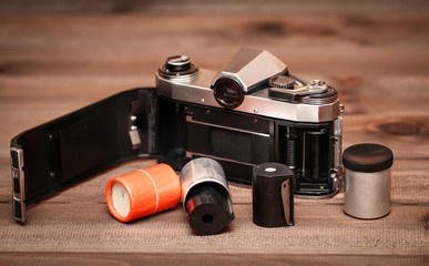 Analog Spiegelreflex Kamera mit Filme