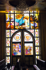 Fototapeta na wymiar Stained glass in the Coptic Church of Sharm El Sheikh