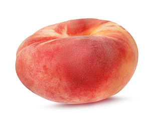 Fresh chinese flat donut peach isolated on white with clipping path