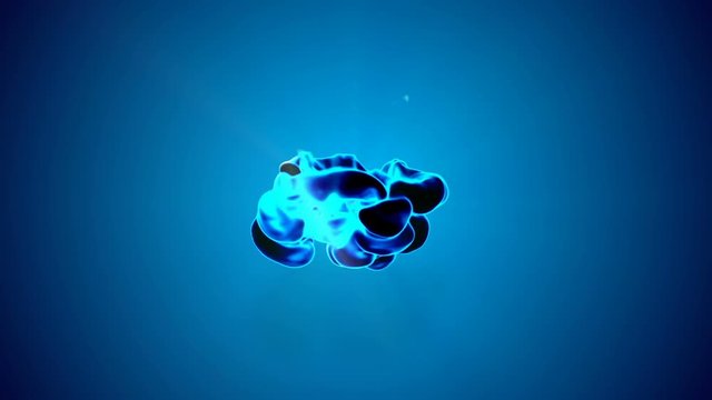 3D animation of flow of glowing ink. Dark Ink are dissipating and beginning to glow. Use as ink background or ink effects on luma matte as alpha channel. V22