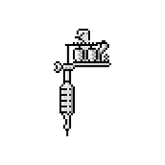 tattoo gun vector icon 8 bit style