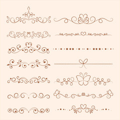 Hand drawn vector ornaments for invitation, congratulation and greeting card.