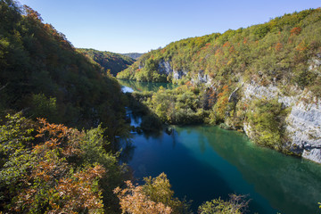 Autumn in Plitvice lakes, national park in Croatia