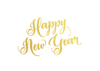 Fototapeta na wymiar Happy New Year lettering text for greeting card