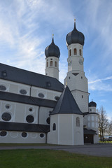 Wallfahrtskirche in Weihenlinden, Oberbayern, Deutschland.