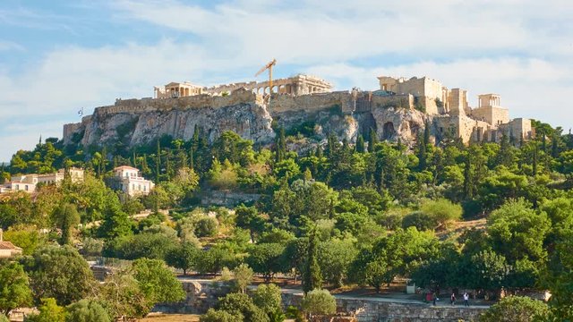 Time lapse of the Acropolis in Athens, Greece