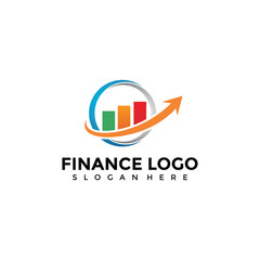 Finance Diagram and Arrow Logo Template. Vector Eps.10