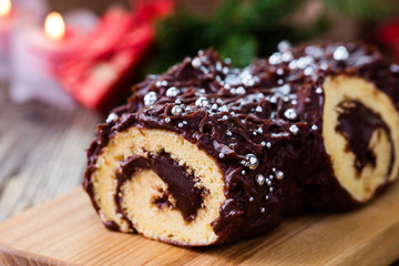 Christmas chocolate log