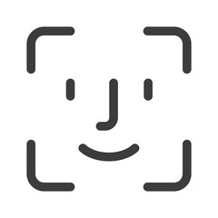 face id icon flat web sign symbol logo label - 179899352