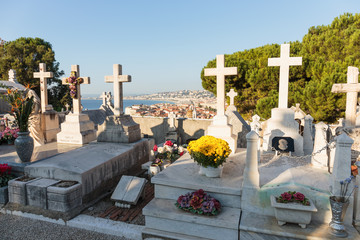 Fototapeta premium Old Chateau Cemetery in Nice on Castle Hill