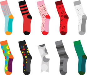 Colorful socks. vector illustration