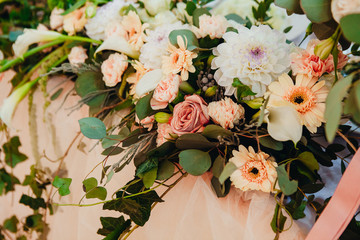 Wedding decor with fresh flowers	