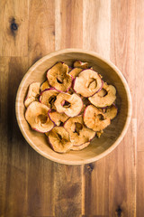 Dried apple slices.