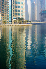 Fototapeta na wymiar Modern buildings in Dubai Marina