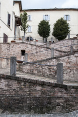 Gubbio, Perugia, Italy -   small typical street of the Gubbio village.