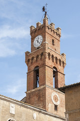 Fototapeta premium Pienza - Val d'Orcia - Siena - Italy - Bell Tower of Palazzo Comunale in Pienza, a town that is the 