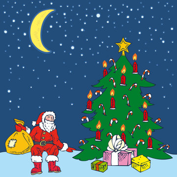 Christmas Night and Santa