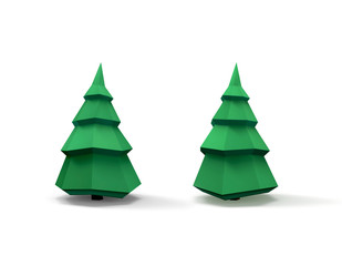 Green christmas tree. 3D image isolated on white