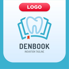 Obraz premium Dental Clinic Book Icon Logo Design Element