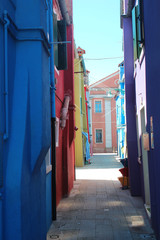 Fototapeta na wymiar Pastel coloured Burano Island houses